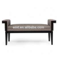 High-end bedroom furniture french ottoman bench upholstered bed end stool